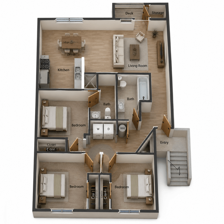 3 Bedroom floor plan